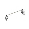 DS-Film Rack Single Roll Shrink Wrap Dispenser Rack shown disassembled with support rod and two stands