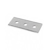 Angled view of Encore EP-260B steel Utility Knife Replacement Blade with three mounting holes