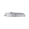 Side view of Encore EP-200 Heavy-Duty Retractable Metal Utility Knife with extended blade and silver metal body