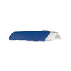 Side view of Encore EP-210 Retractable Utility Knife with blue handle and extended utility blade