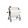 Angled view of Encore EP-6300 Economy Floor Bubble and Foam Roll Dispenser loaded with a large foam packaging roll