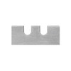 Close-up of dual mounting notches on Encore E120B Steel Strapping Cutter Blade