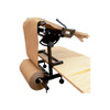Side view of EP-5955 Kraft Paper Crumpler mounted to packing bench with paper feeding through void fill system