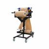 Angled view of Encore EP-5975 Mobile Stand with kraft paper crumpler and multiple paper rolls