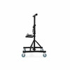 Side view of Encore EP-5975 Mobile Adjustable Paper Crumpler Stand with caster wheels