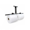 Angled view of Encore EP-6050D Wall-Mount Dispenser holding bubble wrap and foam rolls