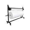 Three-quarter view of Encore EP-6465 mobile roll dispenser with slide cutter and large packaging material roll