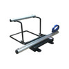 EP-725 Tabletop Poly Tubing Roll Dispenser with blue slide cutter and roll support frame