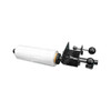 Side view of the Encore EP-775 tabletop stretch film bundling station with C-clamp mount and horizontal stretch film roll