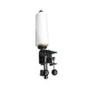 Encore EP-775 tabletop stretch film bundling station mounted vertically to a workbench for compact stretch film bundling