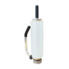 Rear angled view of the Encore EP-787 coreless stretch film adapter with integrated ergonomic dispenser handle and installed film roll