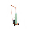 Rear view of mobile propane tank cart with overhead hose support