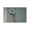 Wall-mounted swivel gas hose reel with 24-foot hose and shrink wrap heat gun