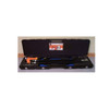 Open protective carry case with shrink wrap heat gun, extension wands and accessories