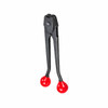 Signode C-1223 manual steel banding sealer shown vertically with long black handles, red ball grips, and double notch sealing jaws for 1/2-inch steel strapping