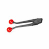 Signode SRC-1223 steel strapping sealer displayed horizontally with curved black metal handles, red ball grips, and single reverse notch sealing mechanism