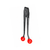 Signode SRC-5823 steel banding sealer shown vertically with long black steel handles, red ball grips, and single reverse notch sealing jaws for 5/8-inch steel strapping