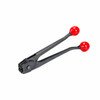 Signode C-3423 manual steel banding tool with partially open black handles, red ball grips, and double notch sealing head designed for 3/4-inch steel strap