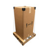 Corner Spike Tie-Off Tools mounted on the corners of a palletized carton to create secure tie-off points for rope and twine