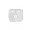 Front view of the Biodegradable Corner Spike Tie-Off Tool with dual mounting holes and integrated stretch film tie-off spike