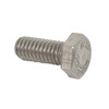 Side view of stainless steel hex bolt showing threaded shaft and hexagonal head