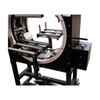 Close-up of the EP-6700-25-DX Deluxe Motorized Orbital Ring Wrapper Machine showing adjustable roller supports and orbital stretch wrap ring