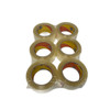 Six-pack of clear hot melt carton sealing tape rolls 2 inch x 110 yard 1.9 mil shrink wrapped together