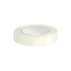 Horizontal view of 1" x 60 yd filament strapping tape roll showing fiberglass reinforcement strands