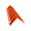 End view of 8" x 8" x 48" plastic edge protector showing reinforced ribbed construction