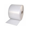 Large 1/2" x 48" x 250' heavy-duty air bubble roll with 12" perforations partially unrolled