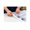 Worker peeling adhesive liner from a 3/16" bubble pouch to seal glass vials