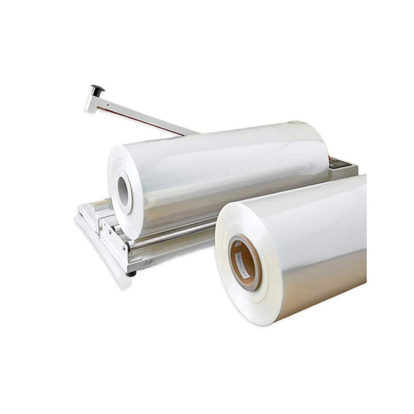 Polyolefin shrink film rolls with tabletop shrink wrap dispenser
