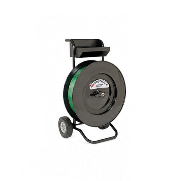DF-16A OSC Strapping Cart with wheels and strapping coil – left angled view
