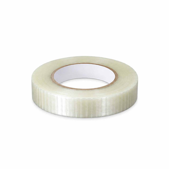 3/4" x 55 yd Bi-Directional filament strapping tape roll with reinforced fiberglass filaments