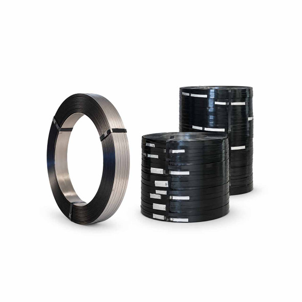 High tensile ribbon wound steel strapping coils for heavy-duty industrial packaging and load securement