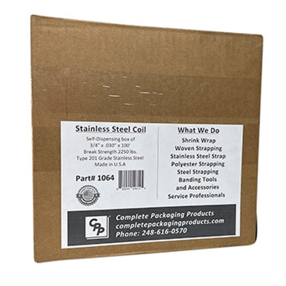 Type 201 Stainless Steel Strapping 3/4" x .030" x 100'