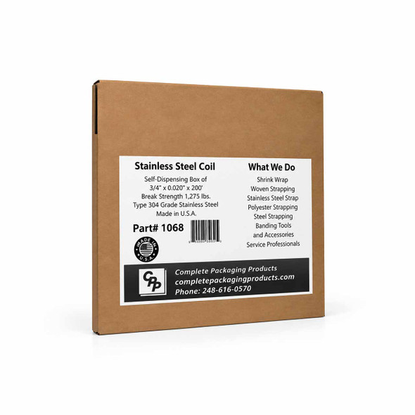 Type 304 stainless steel strapping, self-dispensing box