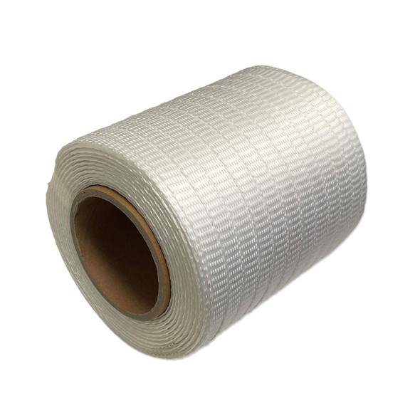 1/2" x 600'  woven polyester cord strapping roll – side angle showing woven construction