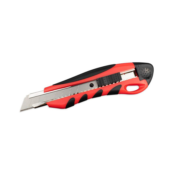 Encore EP-140 Heavy-Duty Retractable Snap-Off Utility Knife with extended segmented snap-off blade and red-black grip