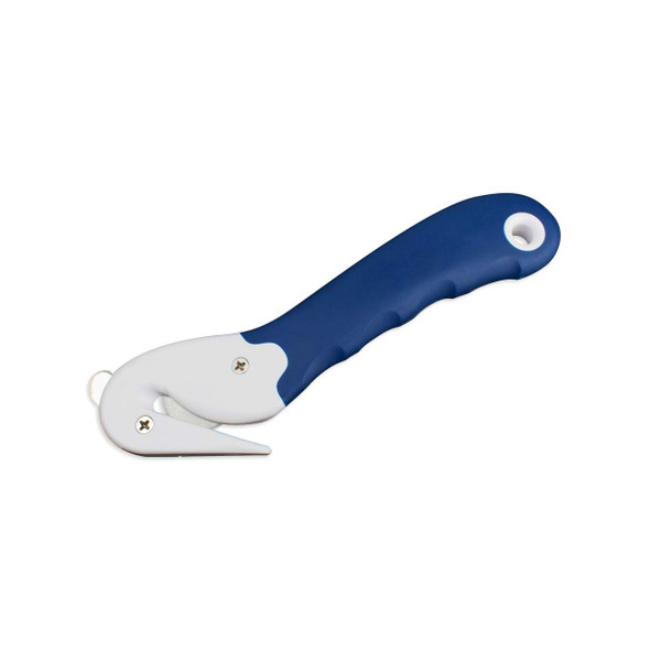 EP-225 Safety Hook Knife Carton Opener with blue ergonomic handle and protected blade