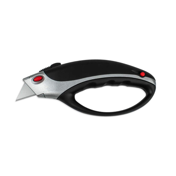 Side view of Encore EP-285 Retractable Safety Utility Knife with ergonomic finger grip and retractable blade