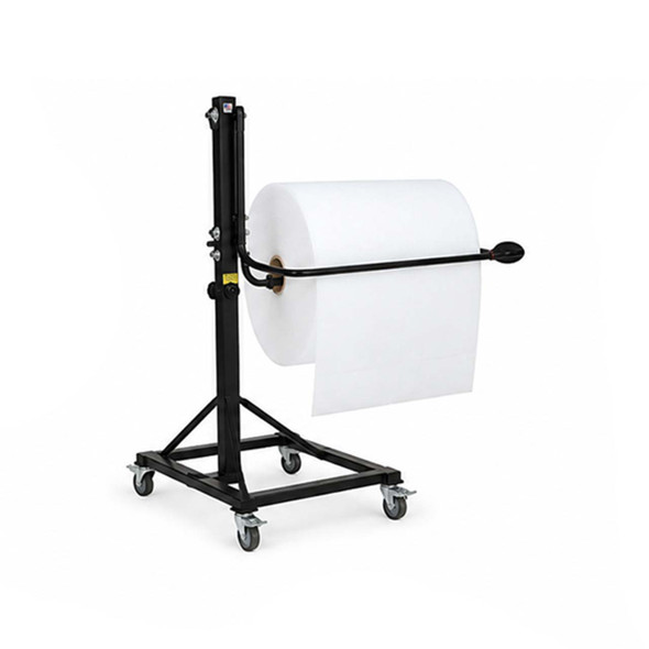 Encore EP-6250S Mobile Floor Bubble Wrap and Foam Roll Dispenser loaded with protective foam roll for packing applications