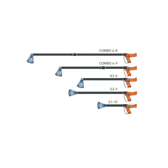 Ripack Adjustable Extension Wand (4–9 ft Combo) - 57" Reach, Straight or Angled for Shrink Wrap Applications