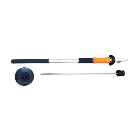 EP-790-3L Extended Length Wrap Stick Stretch Film Dispenser disassembled to show handle, spindle, and end plate