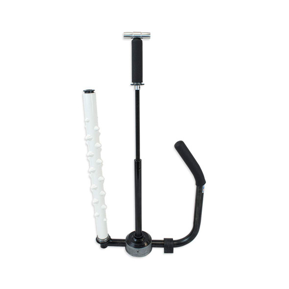 EP-860 Bubbleator Hand Stretch Film Dispenser with stretch film roll removed showing internal spindle and bubble roller