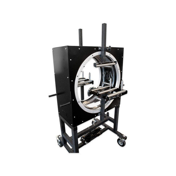 EP-6700-25 Motorized Orbital Ring Wrapper Machine with adjustable support rollers for wrapping long and oversized products
