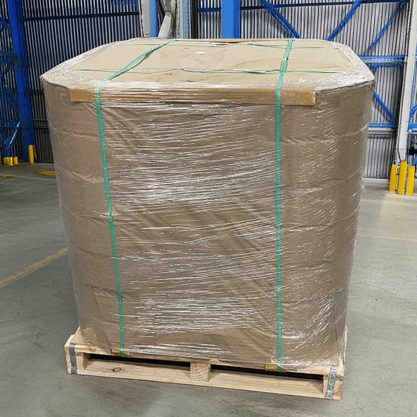 Palletized corrugated load securely wrapped with 20" x 4000' 120 Gauge Cast Machine Stretch Film for shipping