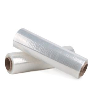 Two rolls of 18-inch 1500-feet 80 Gauge Blown Hand Stretch Film for industrial packaging and pallet stabilization