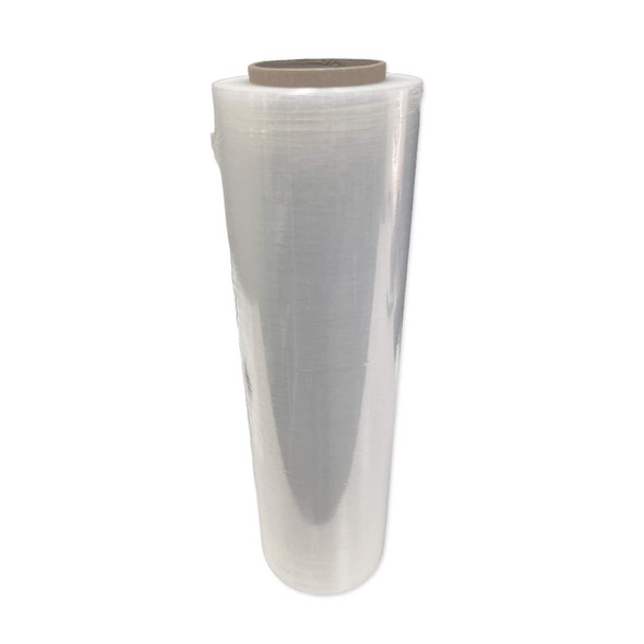 18-inch x 1500-foot 90 gauge cast hand stretch film roll for securing palletized shipments and warehouse loads