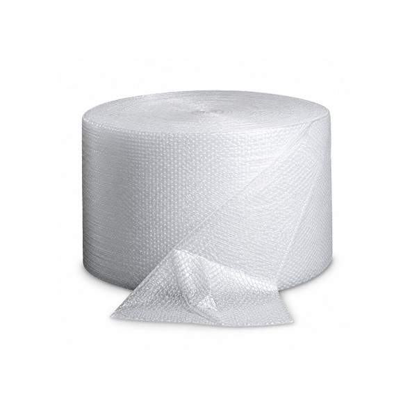 3/16" x 48" x 750' lightweight air bubble roll with perforations partially unrolled